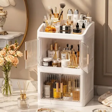 Estante Organizadora De Maquiagem Cosmeticos 2 Andares Branco-duas Camadas