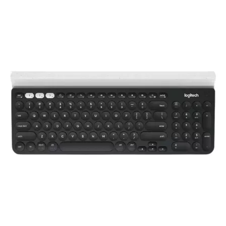 Teclado bluetooth Logitech K780 QWERTY español latinoamérica color negro y blanco