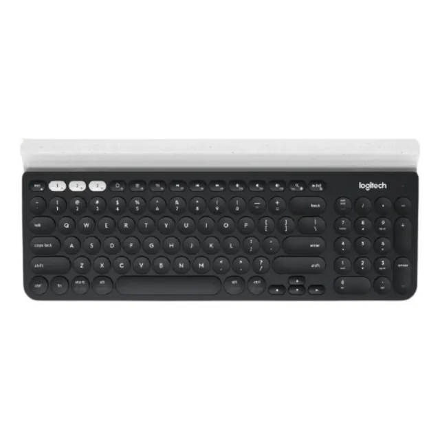 Teclado bluetooth Logitech QWERTY español latinoamérica color negro y blanco