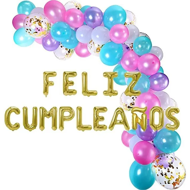 Kit Decoración Arco De Globos Bombas Latex R12+ Feliz Cumple