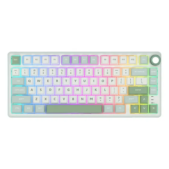 Rk Royal Kludge R75 Skycyan Silver switch Teclado Mecánico Español RGB color verde claro | Cuotas sin interés