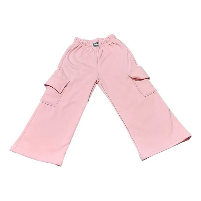 Pantalon Nena Wide Leg Cargo Algodon Con Abrigo Corderito  