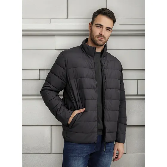 Parka Stretch Pufer Gris Calvin Klein