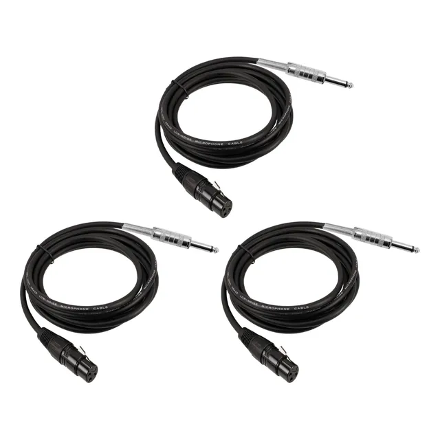 3 Cable Para Micrófono Con Conector Xlr Hembra-plug 6.3mm 5m