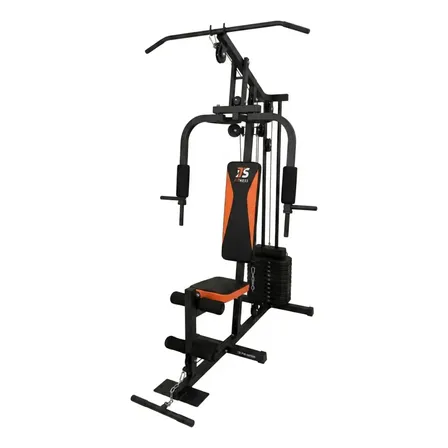 Estação De Musculação Its Fitness Para Treino Residencial Completo 45kg Preto Preto E Laranja