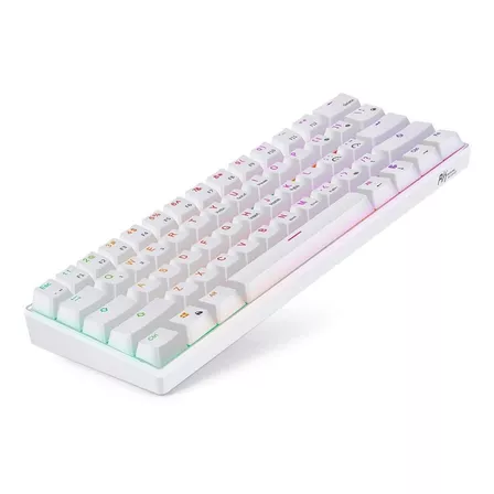 Teclado gamer Royal Kludge RK61 QWERTY inglés US color blanco con luz RGB