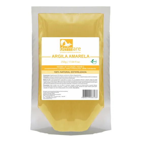 Argila Amarela 1kg  Tensor E Reduz Inflamações