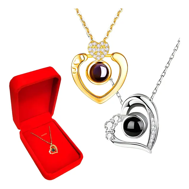 Collar Te Amo 100 Idiomas Collar Corazón Girasol Novios Amor