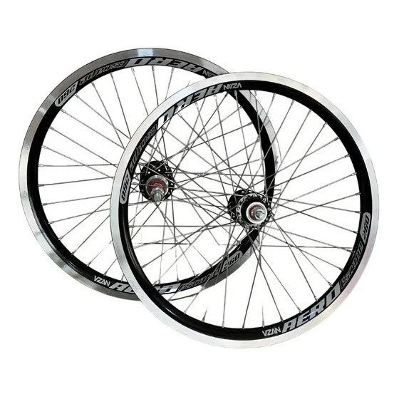 Par De Rodas Aero P/bicicleta Aro 20 Cubo Rolamento Alumínio
