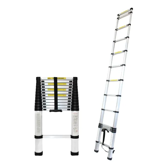 Escalera Telescópica De Aluminio 3.8 M Plegable Y Versátil