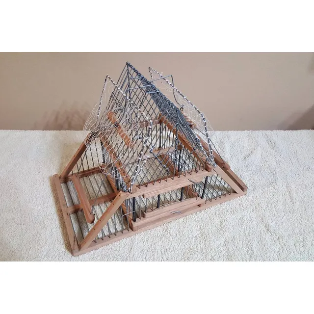 Trampera Chalet Con 2 Trampines De Red Para Pajaros Chicos
