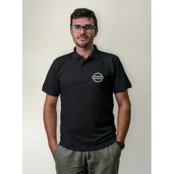 Remera Polo Chomba Hombre Caballero Bordada Logo Nissan