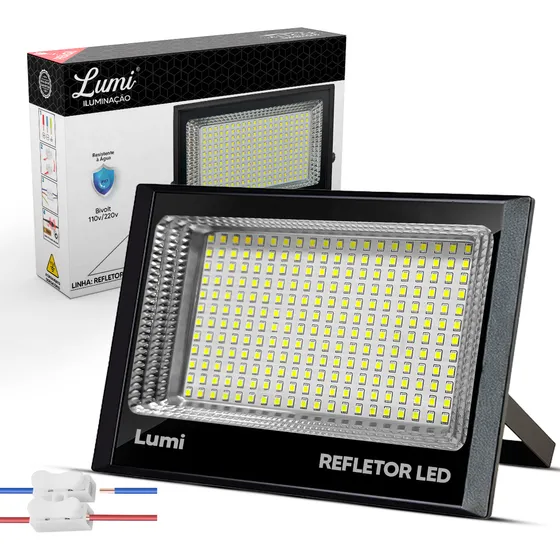 Refletor Super Led 500watts 127/220V Branco Frio 6500k Lumi