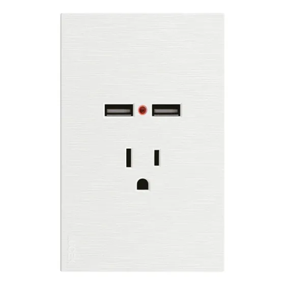 Placa Con Contacto Y 2 Tomas Usb Lucek Flat