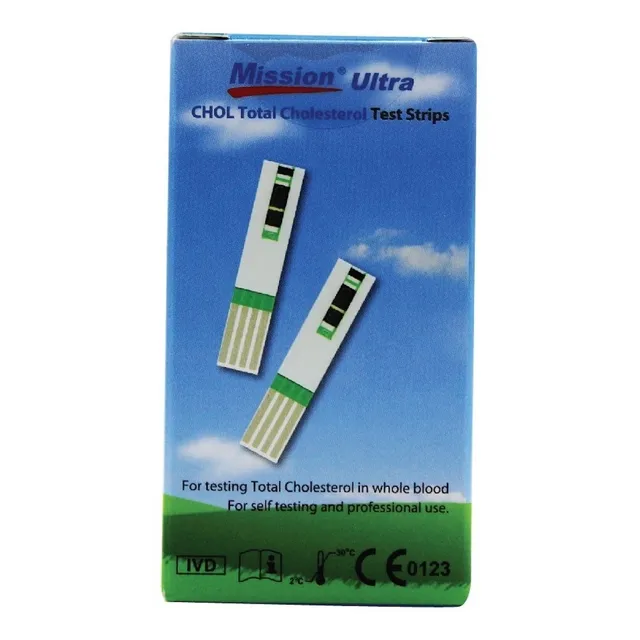 Tiras Para Medidor De Colesterol Mission Ultra - Caja C/25 Color Blanco