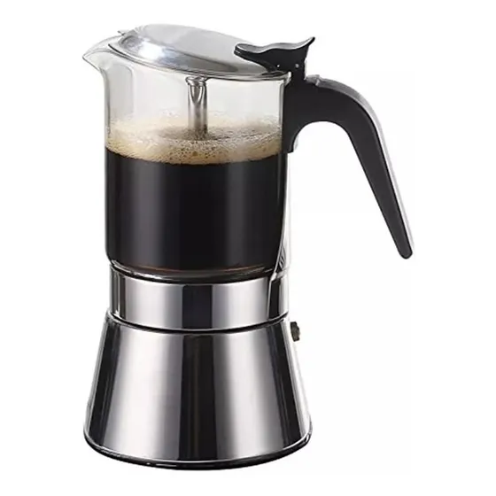 Cafetera Greca Aluminio 6tzs Cafe Vidrio Ax633-240 Primul F.