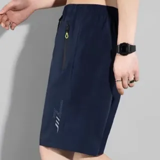 Sport Bermuda Short Futurista De Esportiva A Casual Dry Fit Alta Q Azul-escuro P