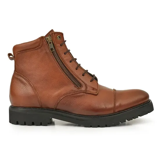 Borcego Hombre Cuero Bota Zapato Cierre Briganti Botineta