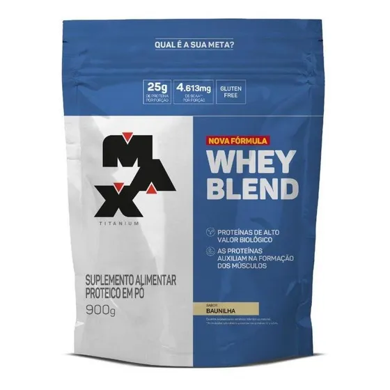 Whey Blend Refil 900g Max Titanium Sabor Baunilha