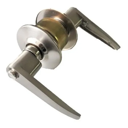 Cerradura De Manilla Para Baños Plateada Acero Inoxidable