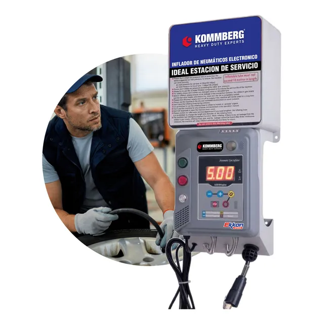 Inflador Electronico De Neumáticos Kommberg Ideal Estacion de Servicio Color Gris 220V