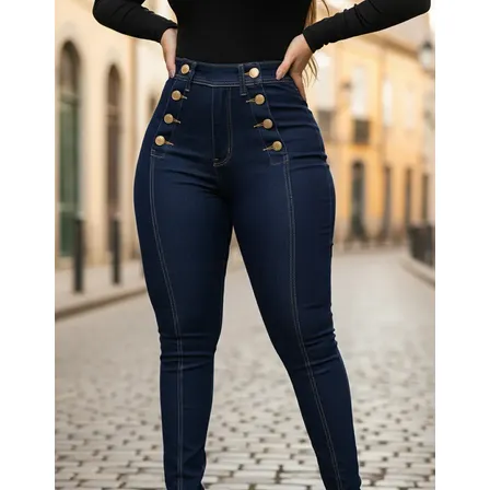 Calça Jeans Feminina /lançamento/cintura Alta/elastano