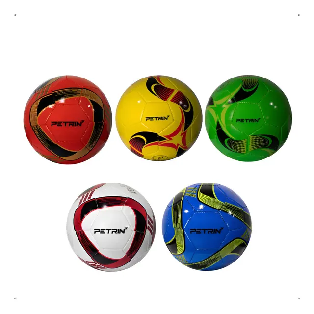 Kit 5 Bolas De Futebol Tamanho 5 Pvc Marca Petrin Cores Variadas