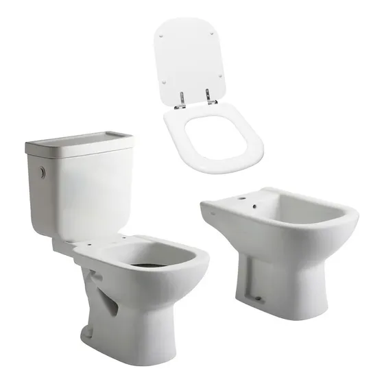 Juego Baño Ferrum Bari Inodoro Deposito Dual Bidet Y Tapa