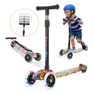 De Pie Scooter Patín Niño Niña 3 Ruedas Led Luces Ajustable De Pie Scooter Patín Niño Niña 3 Ruedas Led Luces Ajustable