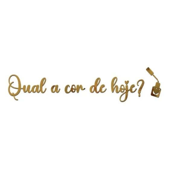 Espelho Acrilico Decorativo Frase Qual A Cor De Hoje? Moldura Dourado