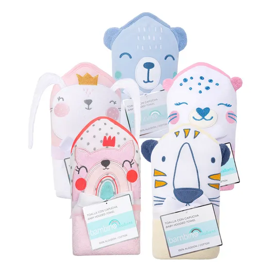 Toalla Con Capucha Animales Bambino 76 Cm Algodón