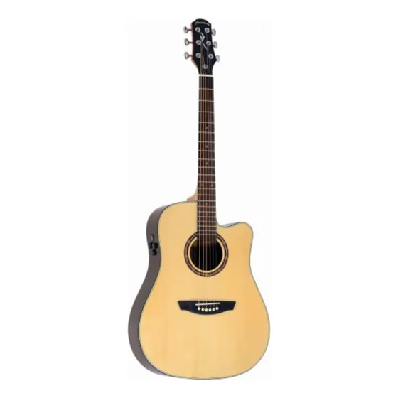 Violão Eletico Strinberg De50sc Natural Folk Aço