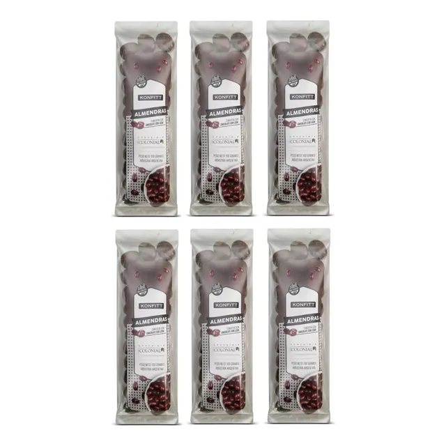 Almendra Bañada Chocolate Colonial Konfitt Sin Tacc 100g X6