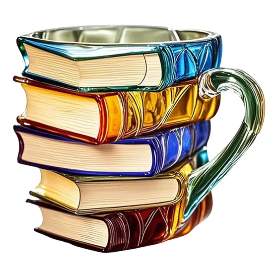 Bz1 Bc Taza De Café Con Libro Pintado En 3d - Tazas De Café