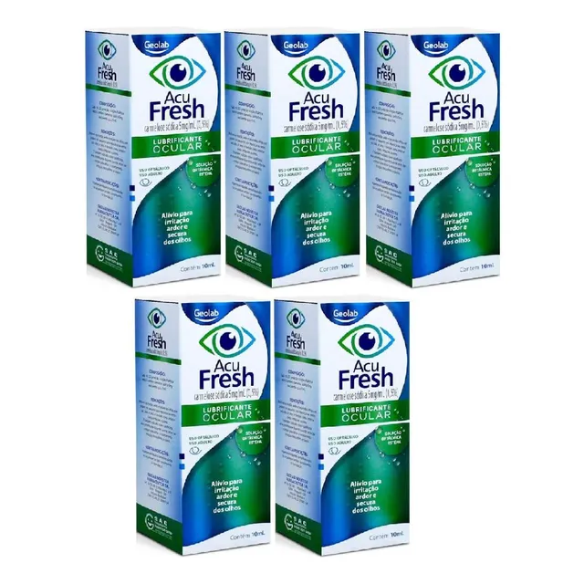 Kit Acu Fresh Lubrificante Ocular Com 5un De 10ml Cada