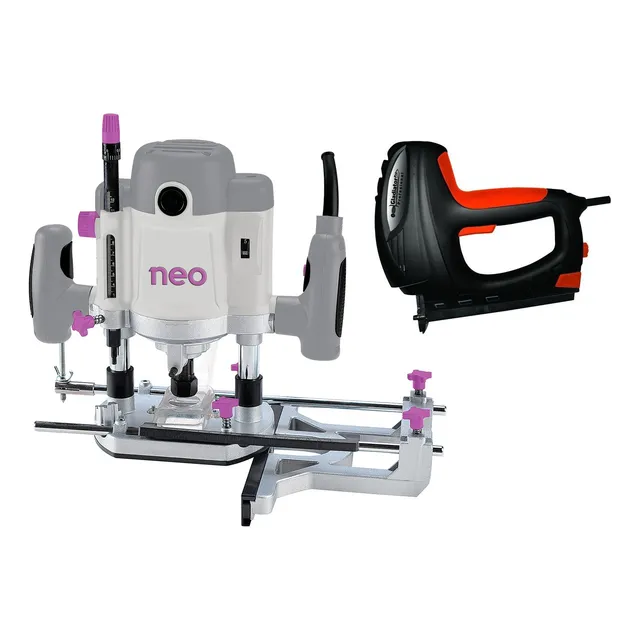 Kit Router 1500w Neo + Engrampadora Clavadora Gladiator