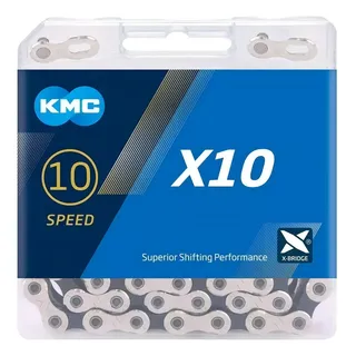 Corrente Kmc X10 116 Ligações Prata/preto Plateado/negro