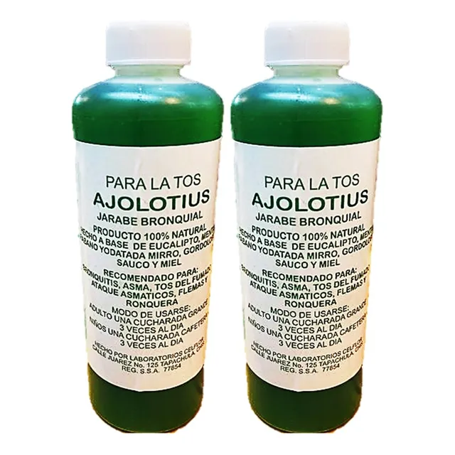 Jarabe Ajolote Ajolotius Miel Gordolobo Rabano Yodado 2 Pzs