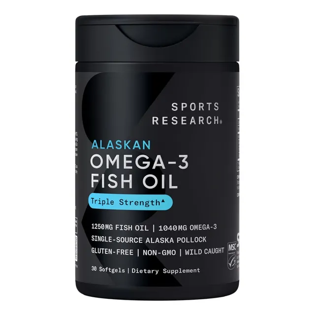 Aceite De Pescado De Alaska Sports Research 30 Cápsulas Sin Sabor