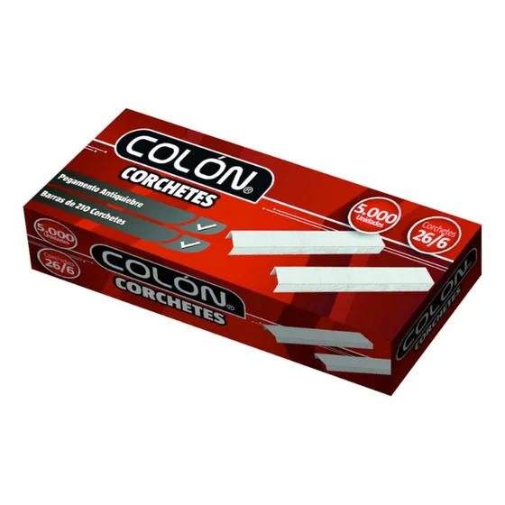 Caja Corchetes 26/6 5000unidades Colon