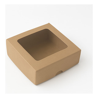 Kit 50 Caixas De Presente Com Visor E Papel Seda 16x16x4cm Kit 50 Caixas De Presente Com Visor E Papel Seda 16x16x4cm