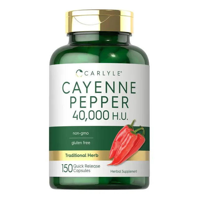 Cápsulas de pimienta de cayena Carlyle | 40.000 Hu | Suplemento