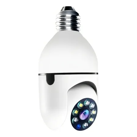 Camara Ip Ampolleta Motorizada 360° E27 Vision Nocturna. Color Blanco