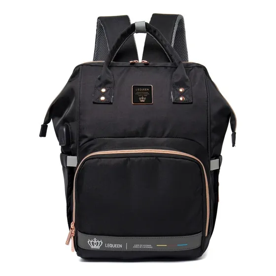 Lequeen bolsa maternidade feminina bebê mamãe resistente cor preto
