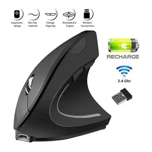 Mouse Vertical Ergonómico Inalámbrico Recargable