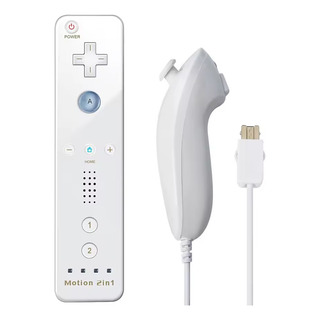 Kit Controle Remoto CompatĂvel Com Jogo Wii +nunchuck Branco Kit Controle Remoto CompatĂvel Com Jogo Wii +nunchuck Branco