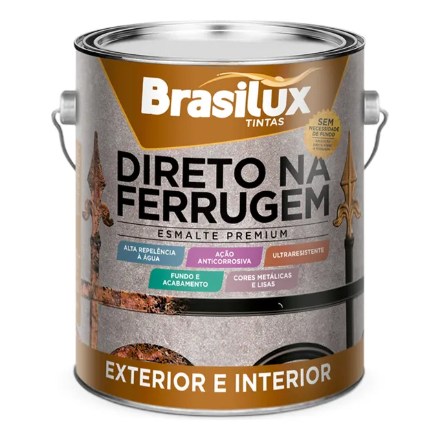 Tinta Direto Na Ferrugem 3,6l Brasilux - Várias Cores