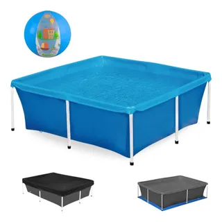 Kit Piscina De Armação 2000l Mor + Capa, Forro + Bola Azul Kit Piscina De Armação 2000l Mor + Capa, Forro + Bola Azul