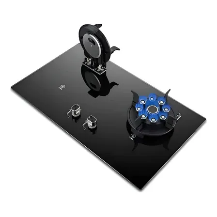 Cocina A Gas Empotrable 2 Quemadores Flip Top C Negro
