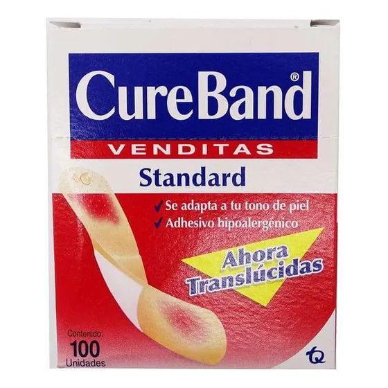 Curitas Cureband Venditas Translúcidas x 100 Unidades